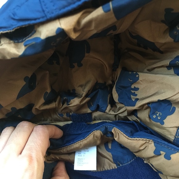 Baby puffer jacket w/ removable hood EUC like new - Picture 4 of 4